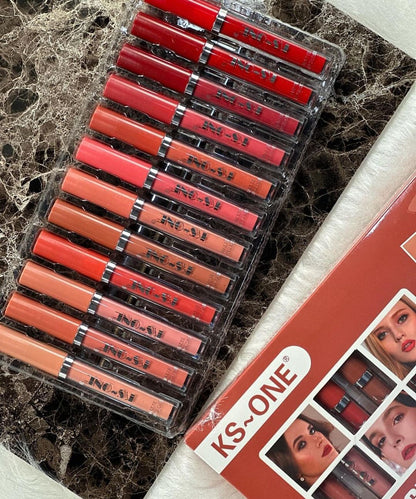 KS-one liquid Matte lip gloss pack 12