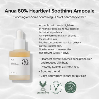 Anua Houttuynia Cordata 80% Moisture Soothing Ampoule