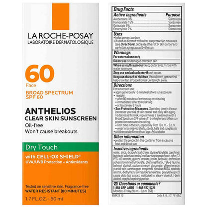 La Roche-Posay Anthelios Clear Skin Oil Free Sunscreen SPF 60